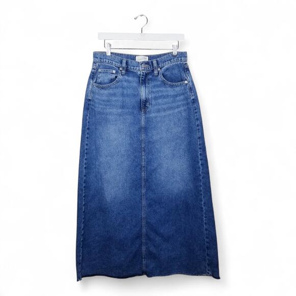 UNIVERSAL THREAD GOODS INC. Denim Skirt Maxi High Slit Back Cotton/Lyocell  - 8 - Picture 5 of 10